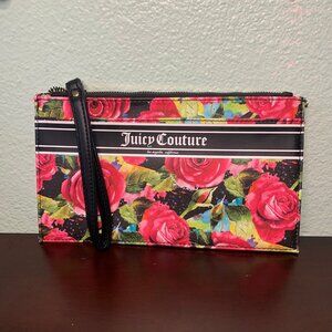 JUICY COUTOUR pink floral print clutch